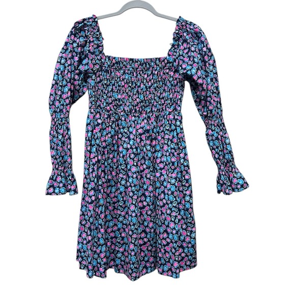 Lilly Pulitzer Dresses & Skirts - Lilly Pulitzer Small Beyonca Babydoll Mini Dress Smocked Blue Pink Casual Resort